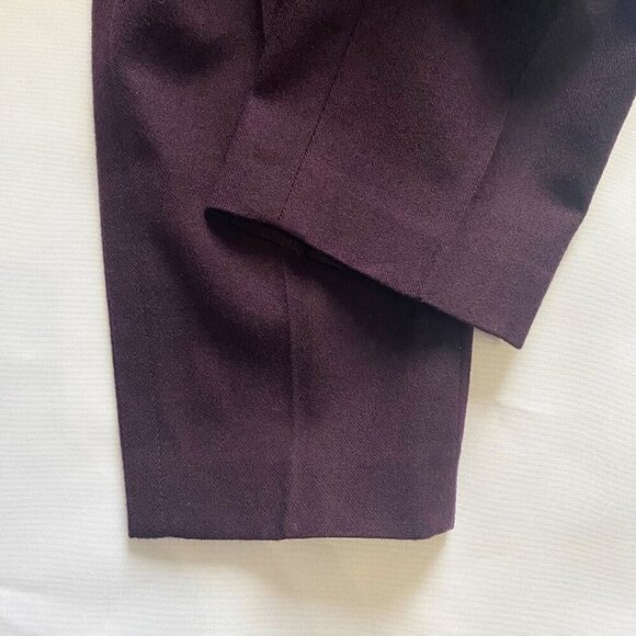 TED BAKER WOMEN'S UPALAT WOOL BLEND PLEATED SLIM FIT TROUSERS IN PURPLE - XS - Picture 8 of 9